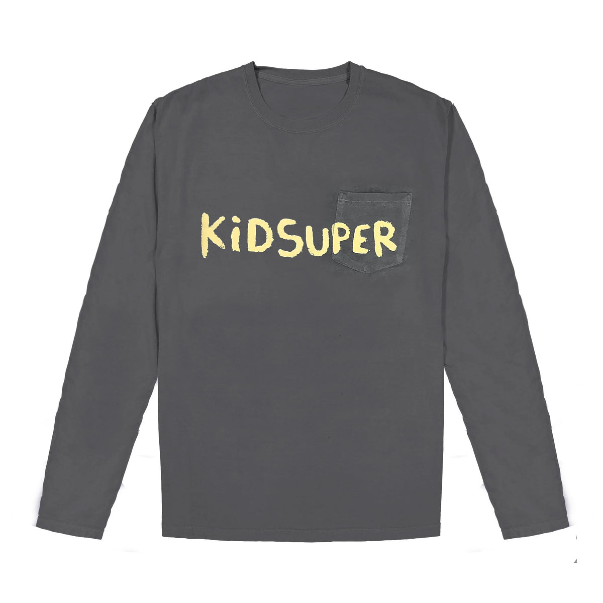 [Charcoal/Yellow] Long Sleeve Logo Tee