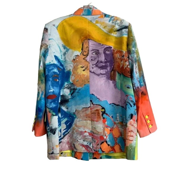 [MULTICOLOR] ALICE AND OLIVIA Denny x KidSuper Printed Boyfriend Suit Top