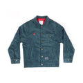 [BLUE] Embroidered Doodle Cord Jacket