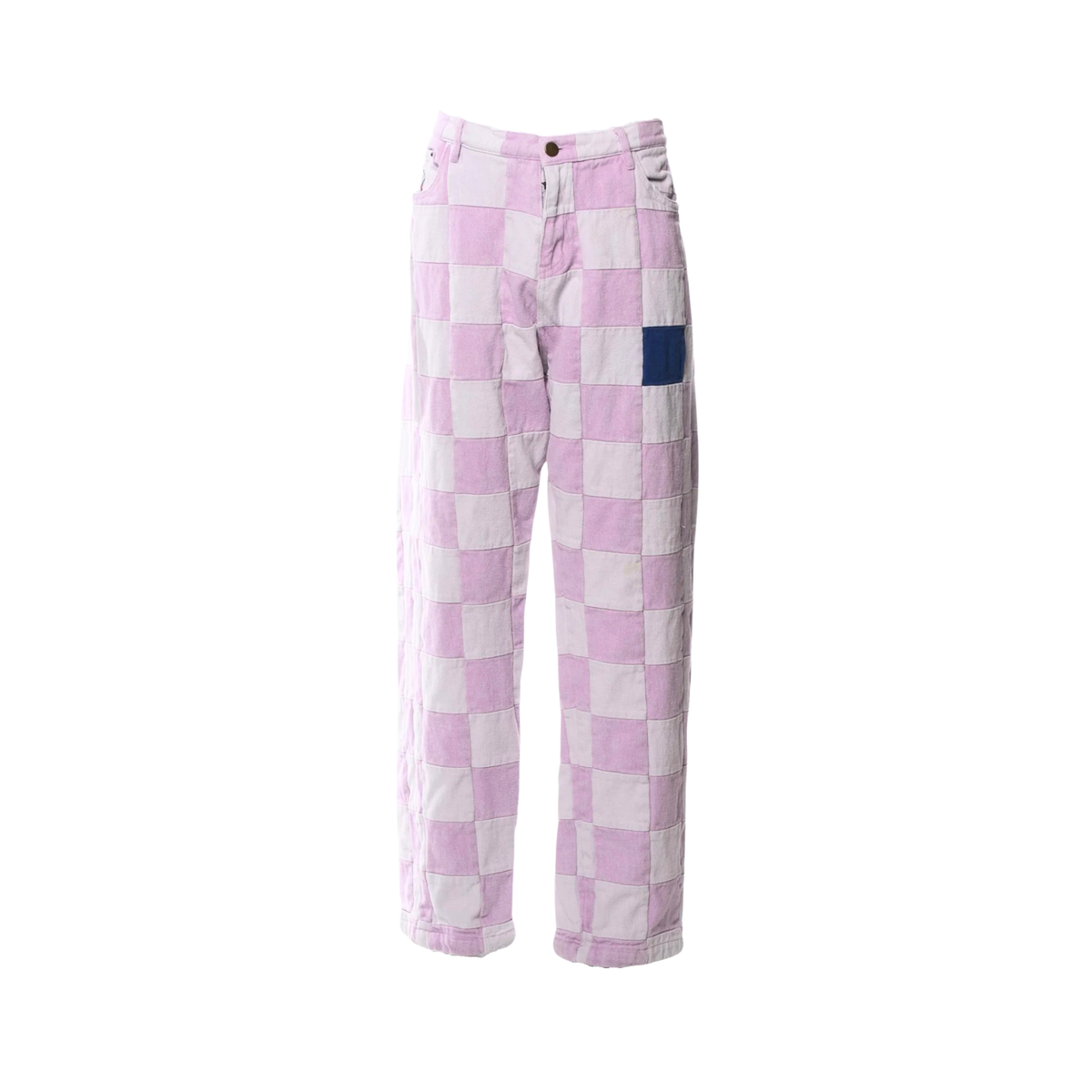 [Pink]  Checkered Jean Pant