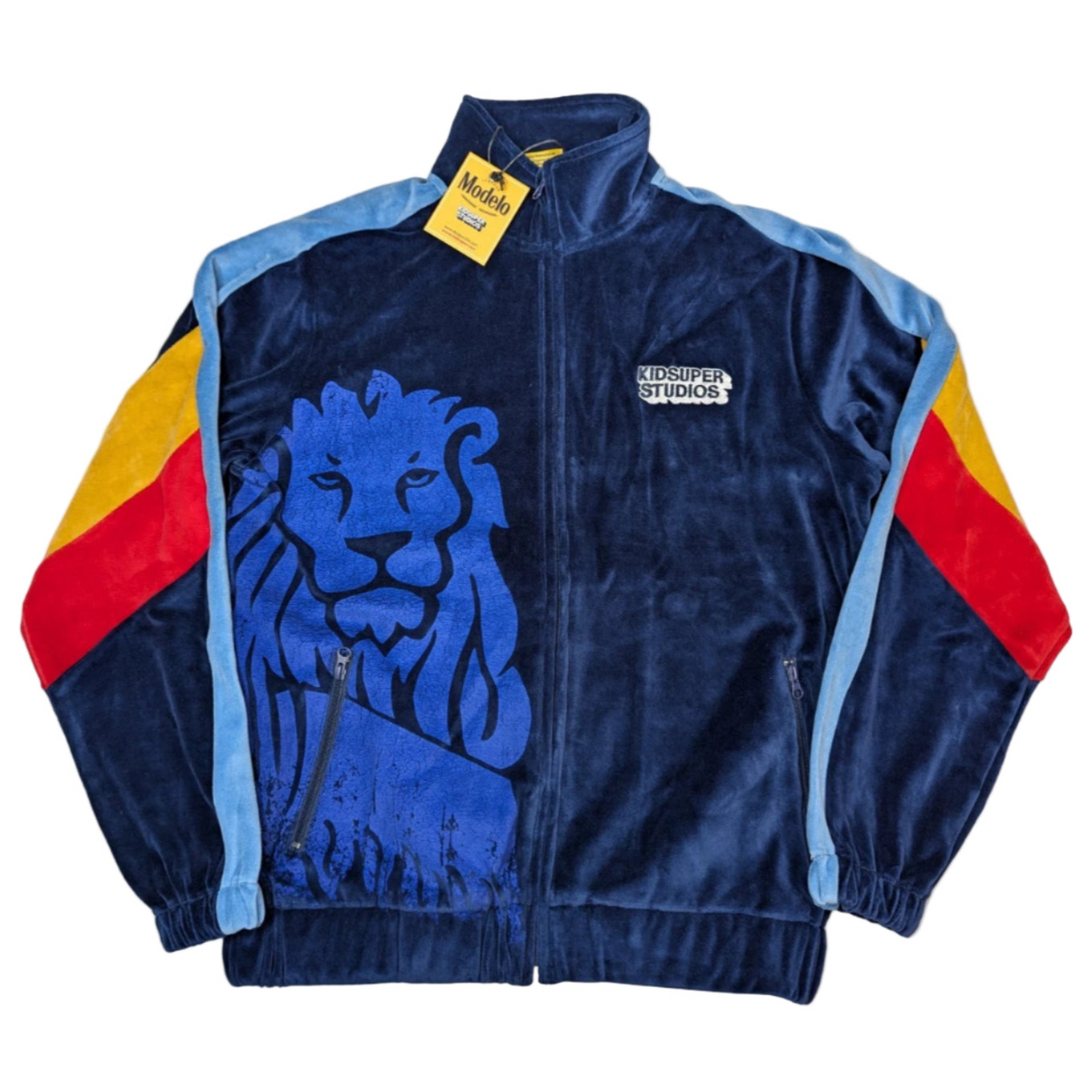 [BLUE-RED-YELLOW] Modelo x KidSuper “Fighting Spirit” Track Jacket