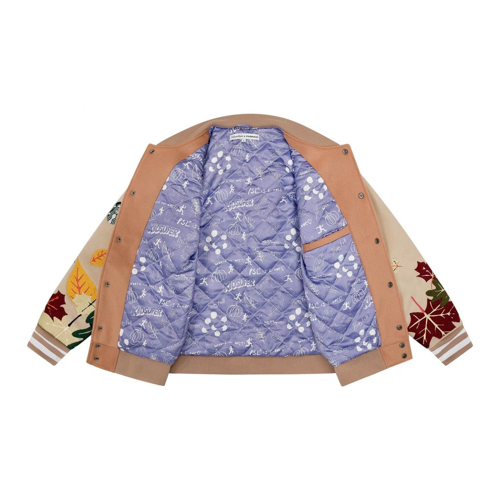 [MULTICOLOR] STARBUCKS PUMPKIN SPICE LATTE x KIDSUPER CLUB VARSITY JACKET