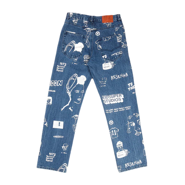 [Blue-Denim] DOODLE DENIM JEANS