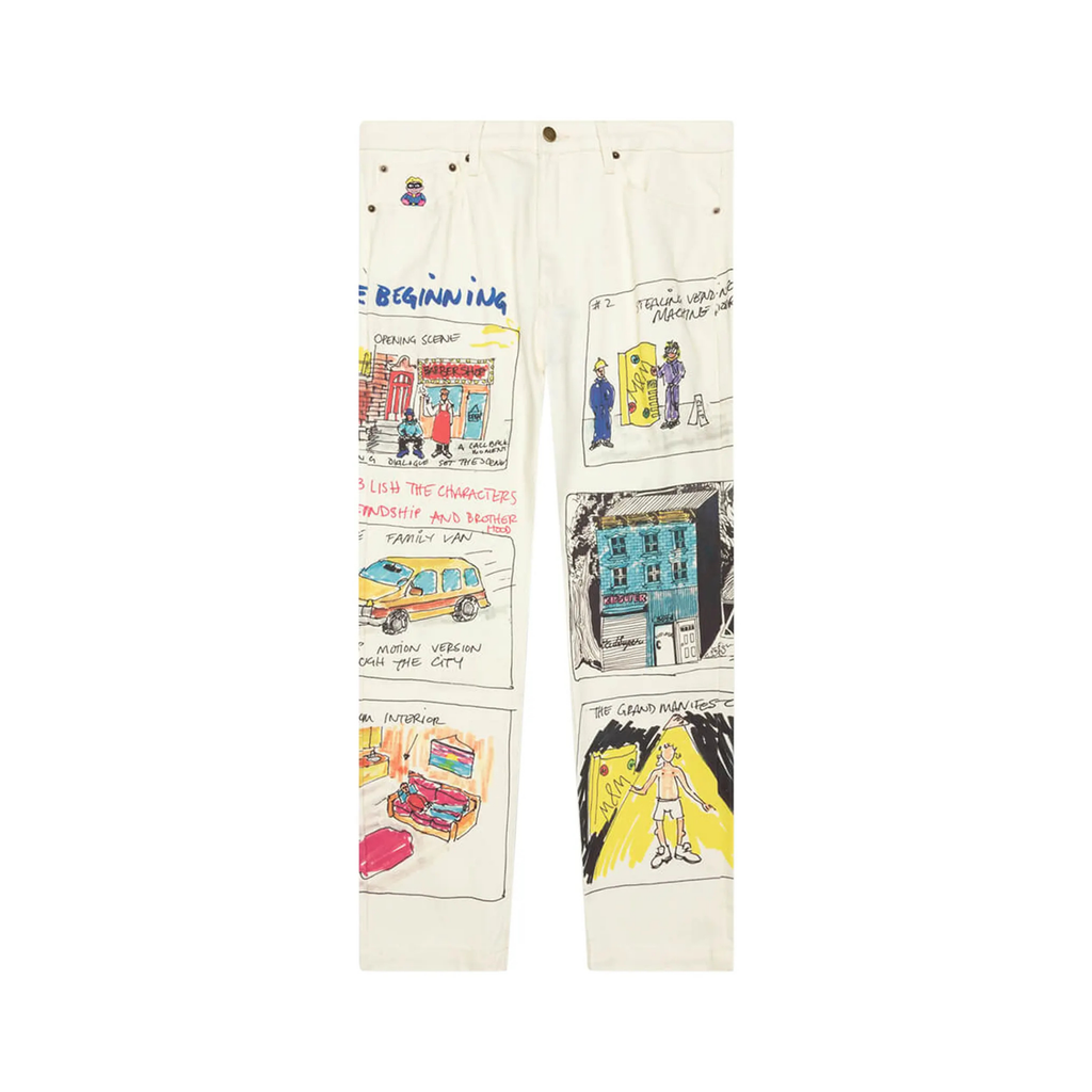 [White-Multi] Screenplay Pant