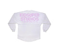 [WHITE - PINK] LONG SLEEVE STUDIO WORK TEE