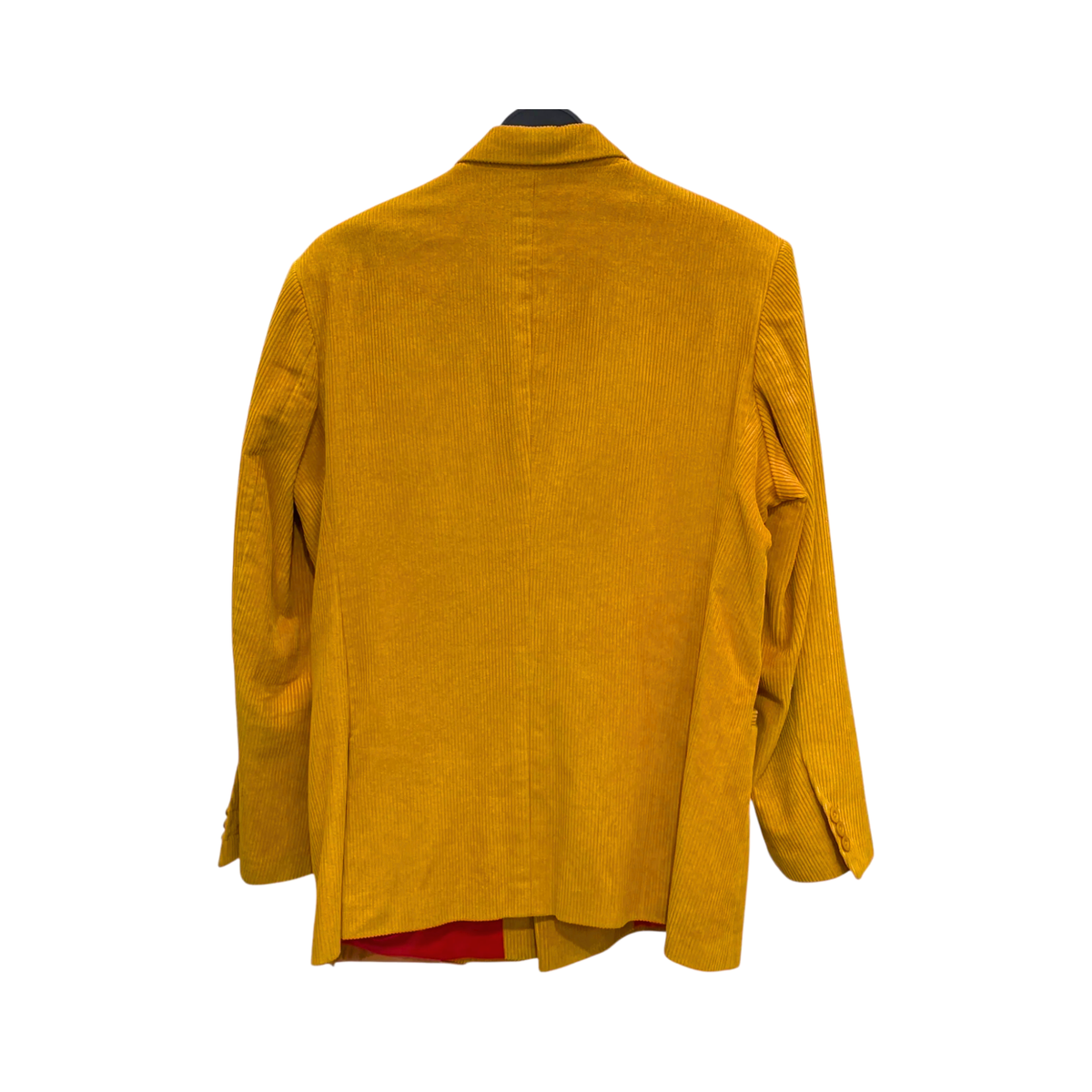 [Yellow] Corduroy Faces Graphic Print Suit Top